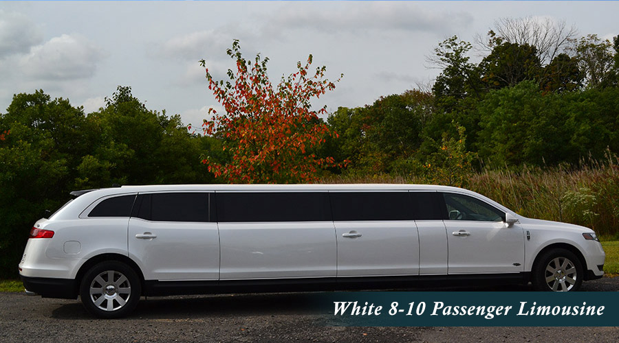 White 810 Passenger Lincoln Limousine Sterling Limousine