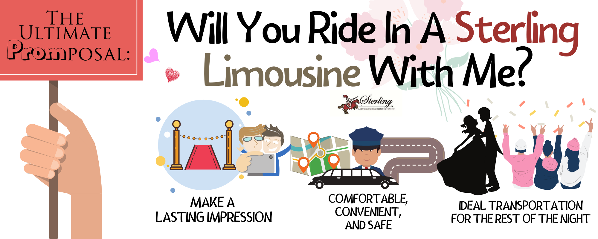 Infographic showing the benefits of riding to prom in a limousine